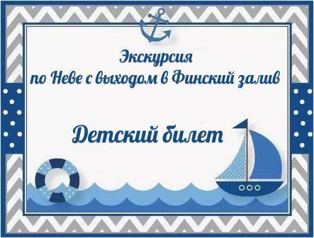 Детский билет Нева и залив